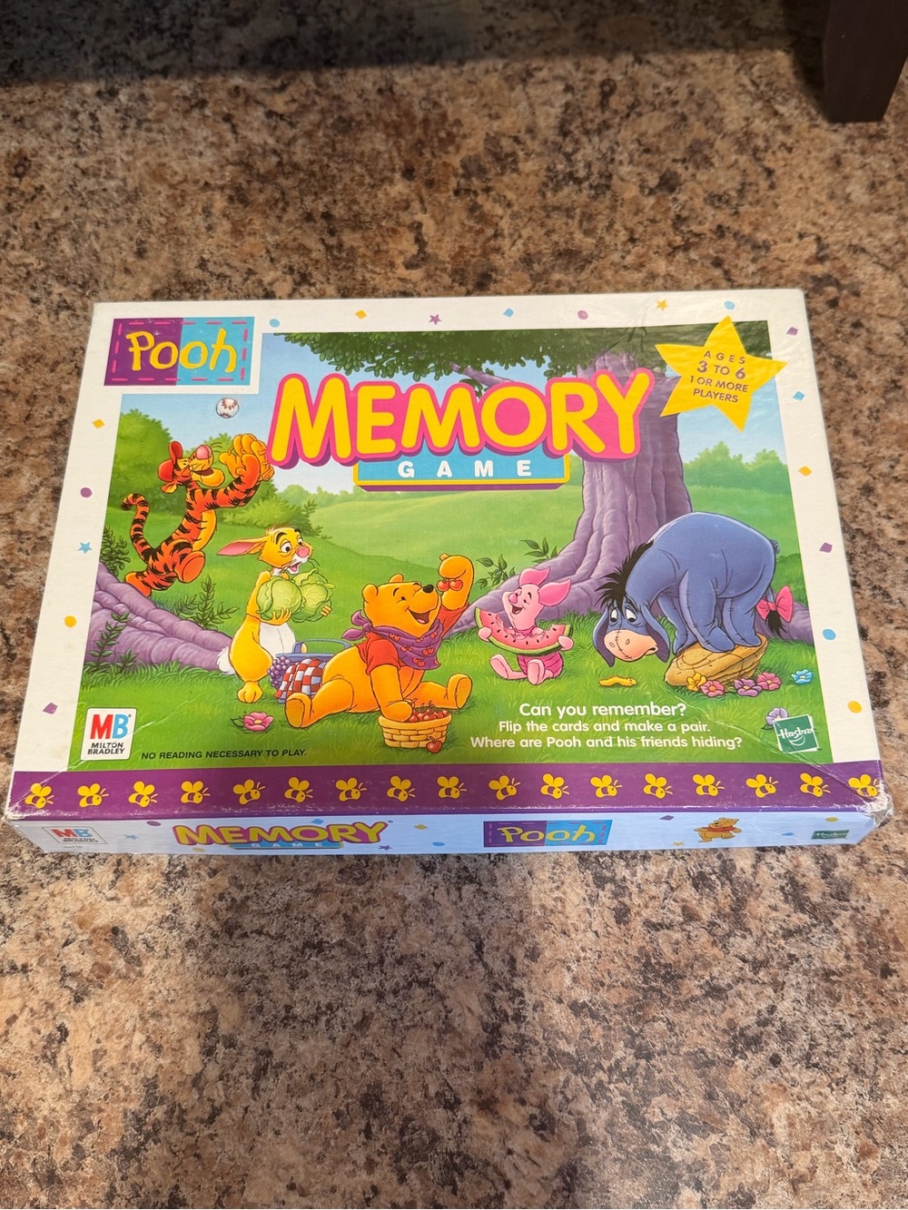 Milton Bradley Memory Game Pooh Disney Ages 3-6 Complete MPN 04716